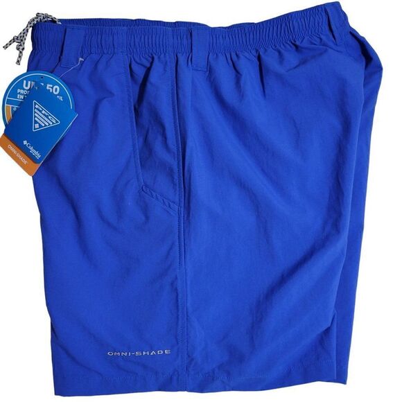 Columbia PFG Swim Trunks Men Size Small Omni-Shade Fishing Short Blue UPF 50 NEW - Picture 7 of 15